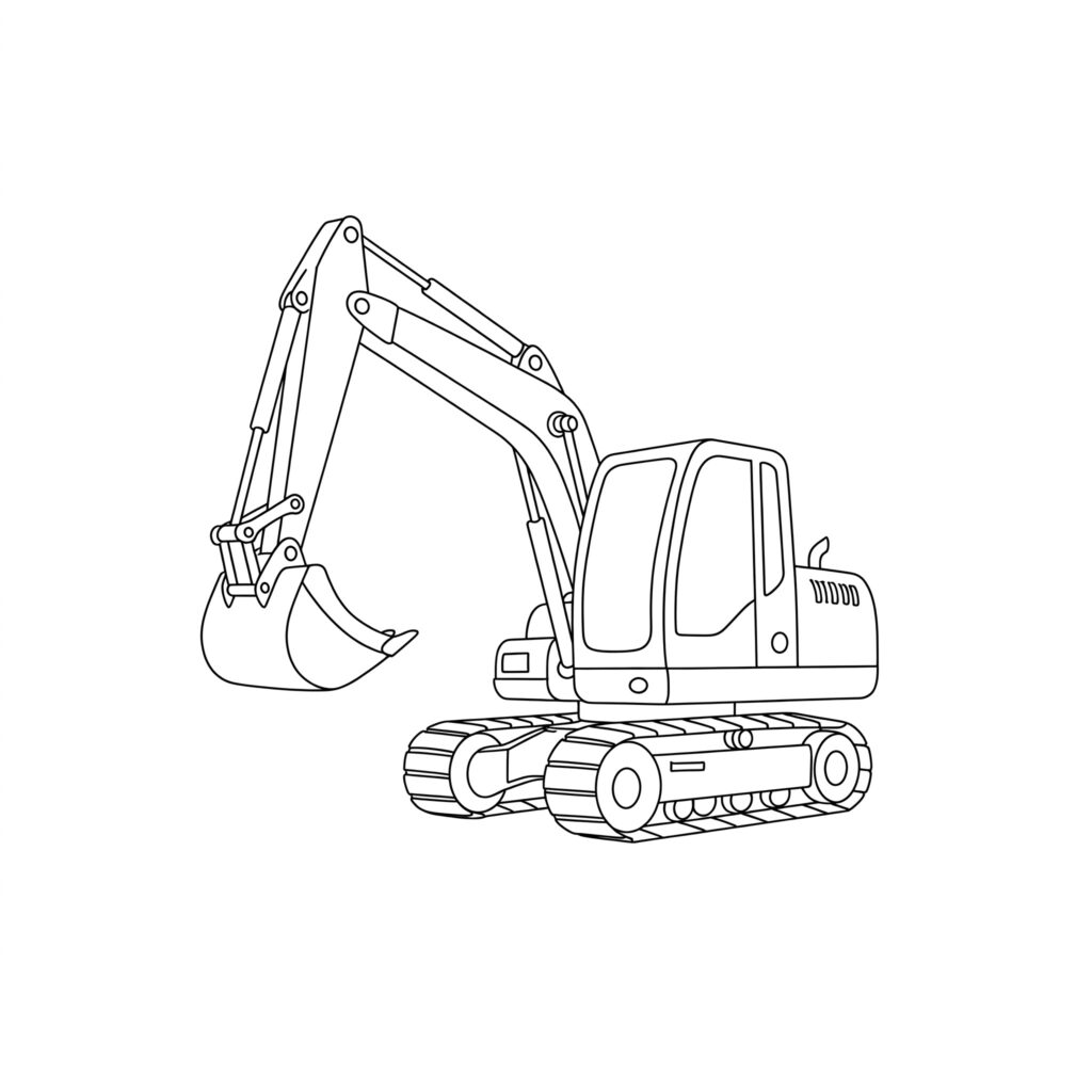 excavator coloring page