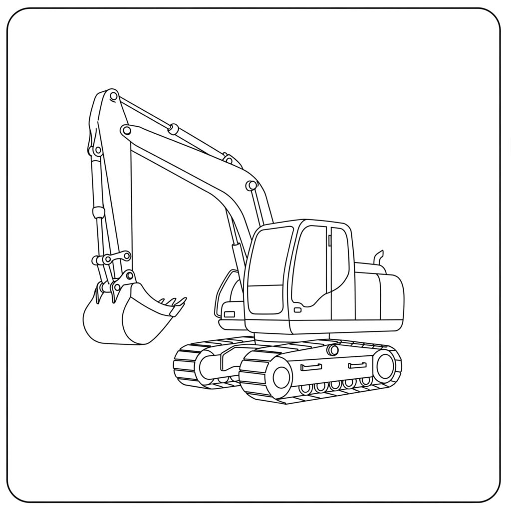 excavator coloring page